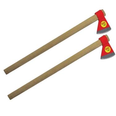 Imagem de Kit 2 Machado Lenhador 2,5Lb Cabo Madeira Qualidade - DEPECIL
