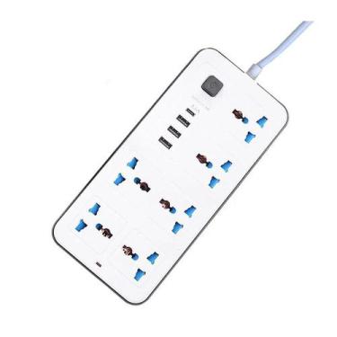 Imagem de Tomada Universal Com Fio De 2m, Porta USB AC, Tomada Elétrica Padrão U
