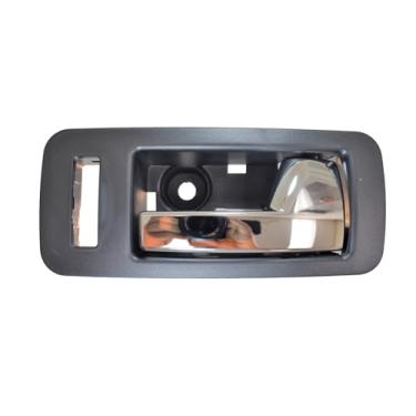 Imagem de PT Auto Warehouse FO-2706MA-FR – Maçaneta interna interna, carcaça preta com alavanca cromada – com orifício de bloqueio de energia, lado do passageiro frontal