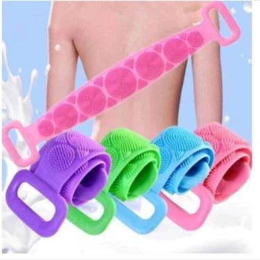 Imagem de Faixa Esfoliadora Esponja Silicone Massageadora Escova Banho Lava Corp