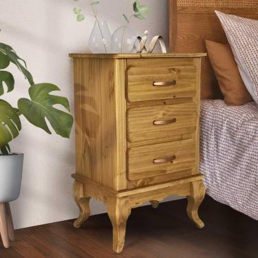 Imagem de Mesa De Cabeceira Retro 3 Gavetas Mel D801 Shop Jm