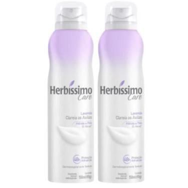 Imagem de Kit 2 Desodorante Aerossol Herbíssimo Care Sem Álcool Lavanda 150Ml  D