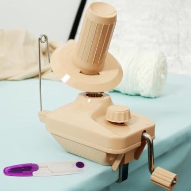 Imagem de KTZCTPCA Enrolador de fios, enrolador de fio de lã, máquina de bolo de fio manual eficiente, enrolador de fio ABS resistente, giratório de fio de baixo ruído, ajudante de entusiasta de tricô fácil de