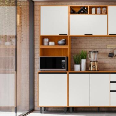 Imagem de Paneleiro Duplo 2 Portas com Nicho para Micro-ondas Ravena - Poliman M