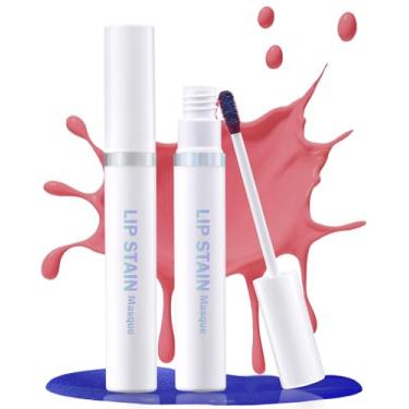 Imagem de Berinist Máscara de manchas labiais delineador labial de longa duração à prova d'água com coloração labial semipermanente à prova de transferência de tatuagem acabamento fosco não seca, adequado para