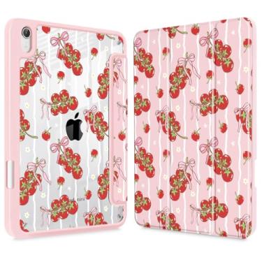 Imagem de Lepeoac Capa fina para iPad mini 7 (A17 Pro, 7ª geração) 2024/iPad mini 6 (6ª geração) 8,3 polegadas, [suporte de lápis embutido] capa traseira transparente + despertar/hibernar automaticamente, laço