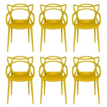 Imagem de Kit com 6 Cadeiras para Sala de Jantar Allegra Solna Amarelo