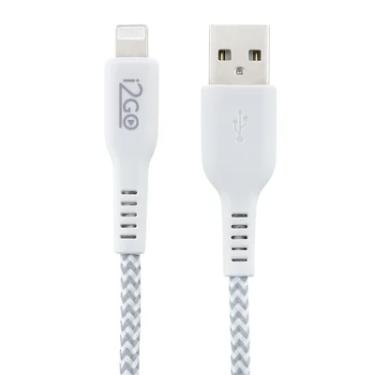 Imagem de Cabo Lightning 1m I2go Nylon Trançado Branco E Cinza