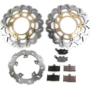 Imagem de Arashi Rotores de disco de freio dianteiro traseiro com pastilhas para Suzuki BANDIT GSF 1250 S ABS 2012-2015, GSX1250FA 2010-2015, GSX650F Non-ABS 2008-2012, acessórios de motocicleta dourados