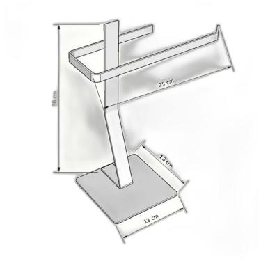 Imagem de Suporte Porta Rolo Papel Toalha Mesa Cozinha Luxo Preto