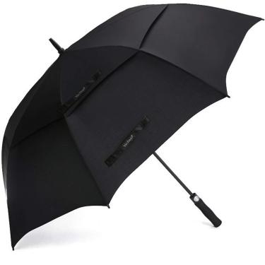 Imagem de Vedouci Guarda-chuva de golfe grande grande EUA com dossel duplo ventilado à prova de vento com revestimento de teflon, guarda-chuvas de golfe automático, preto opaco