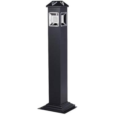 Imagem de Cinzeiro De Chão Cinzeiros De Piso De Aço Inoxidável Com Balde Interno Lata De Lixo Bins Cinzeiros Verticais De Pátio Externo Para Cigarros, Chrome, 10.05 * 10.05 * 44.84inchs