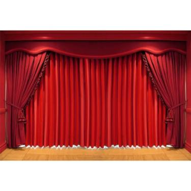 Imagem de Yeele 3 x 2,4 m, cenário de teatro, cortinas vermelhas, cortina de piso de madeira, teatro, palco, sessão de fotos para casamento, aniversário, festa, evento, palco, decoração, estúdio, fotografia