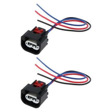 Imagem de eMagTech 2 peças conector de luz de seta de 3 pinos plugue de chicote de fios 68064998AA 645-943 compatível com Jeep Patriot 2009-2017 18 cm