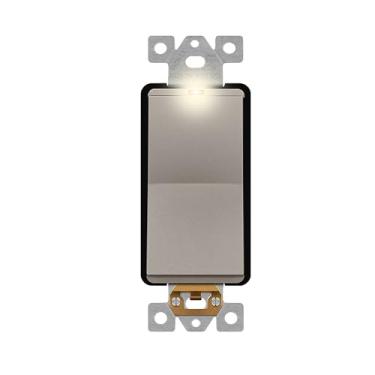 Imagem de LIDER Interruptor De Luz Decorativo 4 Vias Com Acabamento Fosco E Design Minimalista, Balanço Sem Moldura Quatro Vias, Nível Residencial/Comercial, 15 A 120 V/277 V, Certificado Pela Ul, Ls15-4W-Nk,