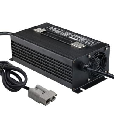 Imagem de Lzyjckh Carregador de Bateria para Empilhadeira 12V/24V/36V/48V/60V/72V com Plugue Anderson 120A/175A/350A para Empilhadeira Elétrica, Transpaleteira, Carrinho de Golfe,60v 20a black,350A