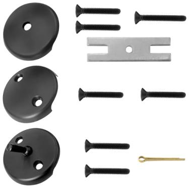 Imagem de Tampa de transbordamento de banheira - fácil instalação, 3 tamanhos (1 furo/2 furos/3 furos), tampa de drenagem de aço inoxidável de alta qualidade para banheiras de banheiro e pias de cozinha | Ideal