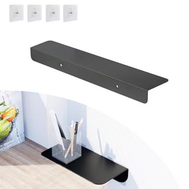 Imagem de Placa de extensão de lacuna de metal para geladeira de cozinha, divisória lateral de geladeira, capas de lacuna entre bancada e paredes, sem broca (preto, 20 x 10 cm)