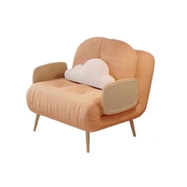 Imagem de Sofá-cama dobrável Sofá-cama dobrável, encosto ajustável, cadeira conversível, design que economiza espaço, adequado para quartos e salas de estar(Orange,75cm)