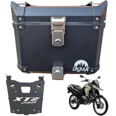 Imagem de Baú Braz Alumínio Preto Urban 35l + Bageiro Xtz Lander 250 - Bráz Aces