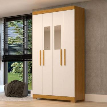 Imagem de Guarda-Roupa Solteiro Lana 4 Portas 2 Gavetas com Espelho 100% Mdf Cin