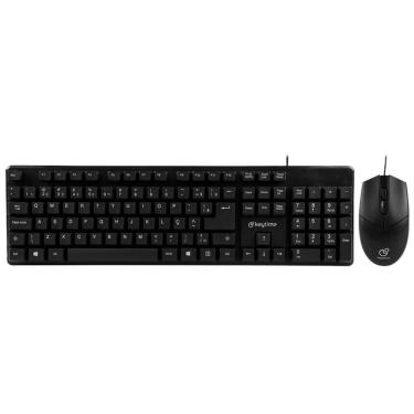 Imagem de Kit Teclado Membrana e Mouse Keytime Minimal Full Size 1000DPI USB2.0 Preto - KYT00015