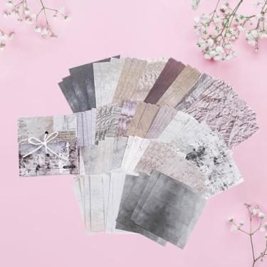 Imagem de 100 peças de papel para scrapbook – Artigos de papelaria decorativos com padrões variados para notas, fotos, diários e álbuns de recortes (tema cinza), cartolina sem ácido para artesanato