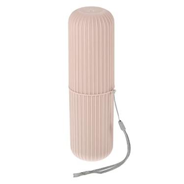 Imagem de 1 peça, estojo organizador de escova de dentes portátil, plástico, porta-escovas de dentes de viagem, negócios de viagem, rosa, 19,3 cm x 6,2 cm x 5,7 cm
