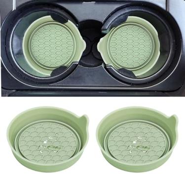Imagem de Porta-copos de carro universal automotivo à prova d'água antiderrapante suporte de copo à prova de vazamento acessórios interiores de carro sólido pacote com 2 chá verde