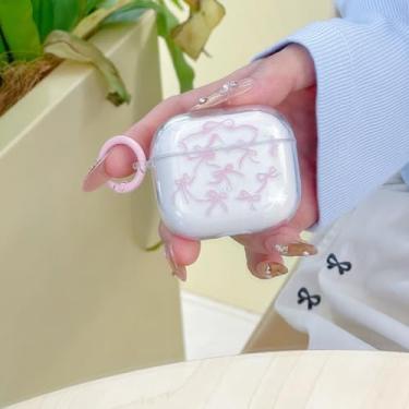 Imagem de Compatível com AirPods Pro 2, capa macia com estampa de laço fofo, design moderno, laço, estética, à prova de choque, capa para fone de ouvido para AirPods Pro 2 - transparente