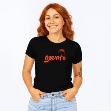 Imagem de Camiseta Básica Feminina Estampada Oxente Conforto Estilo Descontraído-Feminino
