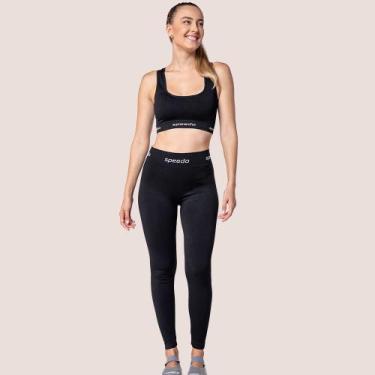 Imagem de Calça Fitness Legging Speedo Feminina Academia Sem Costura, Preto, M