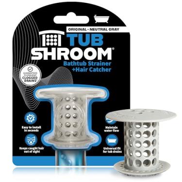 Imagem de TubShroom Protetor de captador de cabelo para banheira, serve para dreno de 3,8 cm a 4,4 cm, cinza
