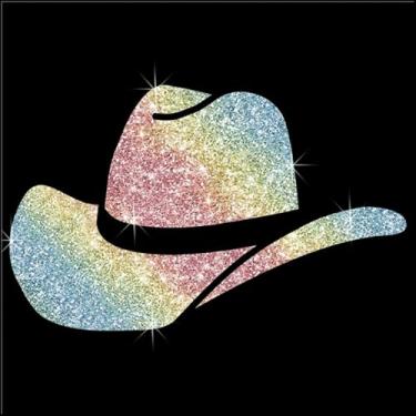 Imagem de Adesivos de decalque fosco à prova d'água brilhante brilhante chapéu de cowboy ocidental premium fácil de aplicar para laptop, acessório para capacete de janela de carro (colorido)