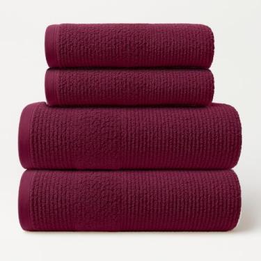 Imagem de Jogo de Toalhas de Banho Gigantes e Macias 4 Peças 100% Algodão Super Luxo – Alta Absorção e Conforto Premium (Marsala)
