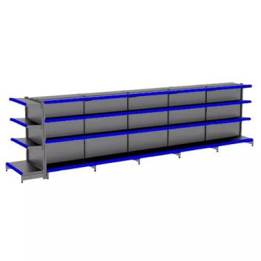 Imagem de Gondola Centro 137 Fit Ate 5 Metros 1 Ponta Preto 44b Pe Azul - AMAPÁ