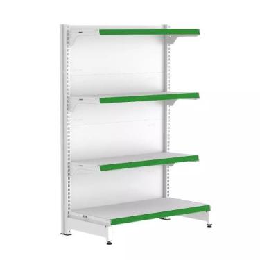 Imagem de Gondola Ponta 137 FIT Branco 4 Bandeja Pe Verde - AMAPÁ