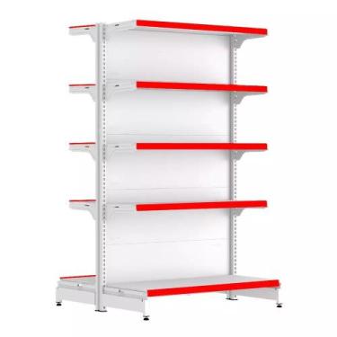 Imagem de Gondola Centro 170 FIT Inicial Branco 10 Bandeja Pe Vermelho - AMAPÁ