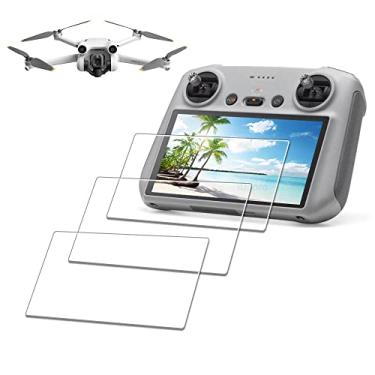 Imagem de iDaPro Protetor de monitor para tela de controle remoto DJI Mini 3 Pro (DJI RC) [pacote com 3] Acessório de vidro temperado fácil instalação