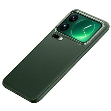 Imagem de FWYANZH Capa para Xiaomi 17 Pro Max/17 Pro/17, capa de proteção de couro leve ultrafina anti-queda Business Shell, verde, 17 Pro