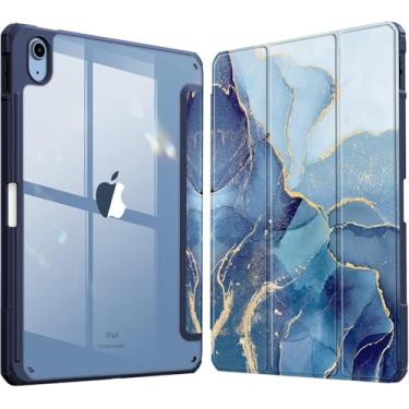 Imagem de Capa para iPad 10ª Geração 10.9 (2022) A2757 A2777 A2696/ iPad A16 (2025) 11" + Película de Vidro - Case Acrílico Magnética Com Suporte de Caneta Pencil (Azul)