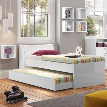 Imagem de Cama Solteiro Bicama Com 2 Colchões Ditália Bb-28 Branco
