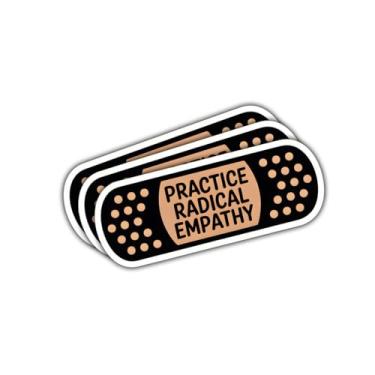 Imagem de (3 peças - 7,6 cm) Adesivos de Prática Radical Empatia, Decalques de vinil com citação positiva, presentes para amigos, ativistas, professores, para laptop, garrafa de água, copo, caderno, skate