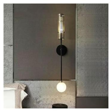 Imagem de WLHAZMWY Candeeiro de parede moderno nórdico LED – Luminária de arandela G4 de luxo para sala de estar, quarto, lâmpada de corredor, decoração de varanda criativa (branco quente)