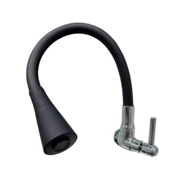 Imagem de Torneira de Parede Flexível Cone Preta de 1/4 Volta em Abs com Arejador (Preta)