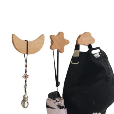 Imagem de 3 ganchos magnéticos retrô, ganchos de bola de madeira de ferro forjado, armazenamento criativo sem perfurações para geladeiras, portas de metal e armários