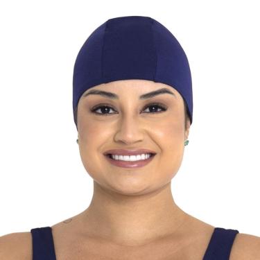 Imagem de Touca Hidroginástica Natação Esportiva Acessório Adulto Suplex Liso Não Puxa Cabelo Sweet Form-Unissex