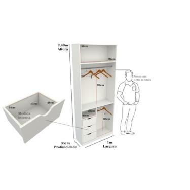 Imagem de Armário Cabideiro Gaveteiro Misto M20 Closet Loja 100% Mdf - VETORIAL 