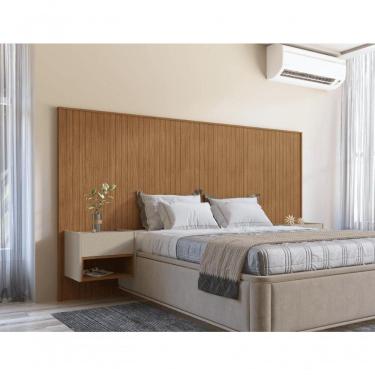 Imagem de Conjunto Cabeceira Florença Casal Queen Com Cômodas Laterais Cedro