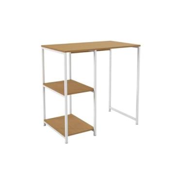 Imagem de Aparador Adega Bar para Cervejeira Kappesberg Crome Industrial 90cm Canela/branco Brilho